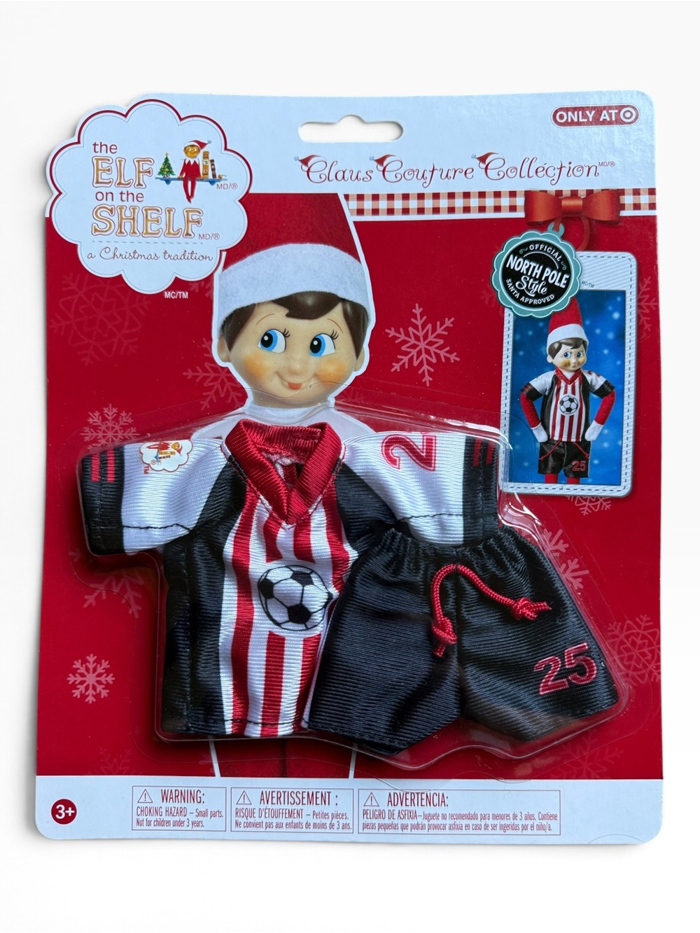 Elf on the Shelf Soccer Uniform Claus Couture Target Exclusive NIP Retired
